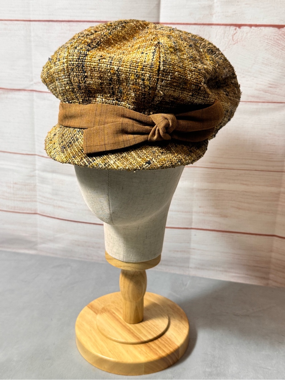 Jennifer Ouellette multicolor tweed hat Mustard Tweed